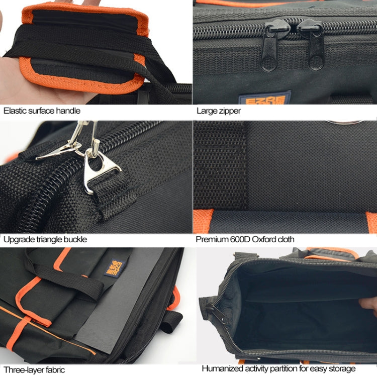 EZRE Multi-function Oxford Cloth Electrician Belt Pouch Maintenance Tools Handbag Shoulder Bag Convenient Tool Bag, Size : 13 inch