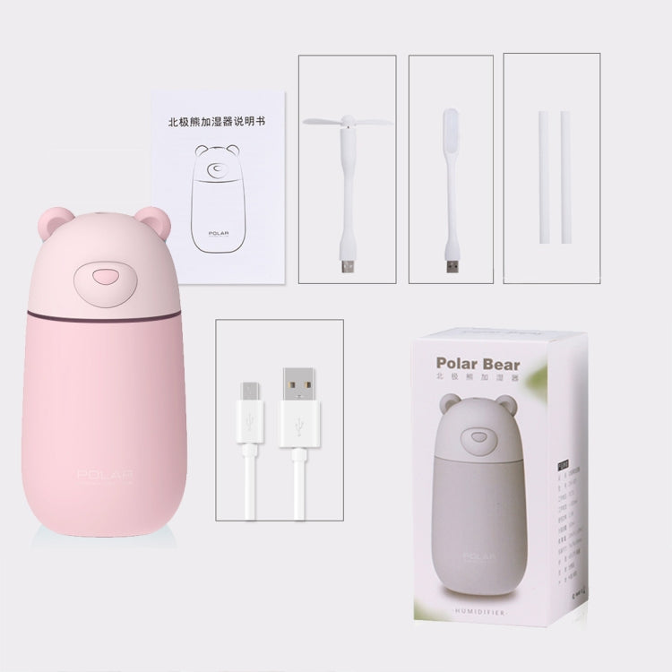 Creative Mini Portable Polar Bear Shape Mute Desktop Air Humidifier with Extended USB Port, Capacity: 320ml, DC 5V