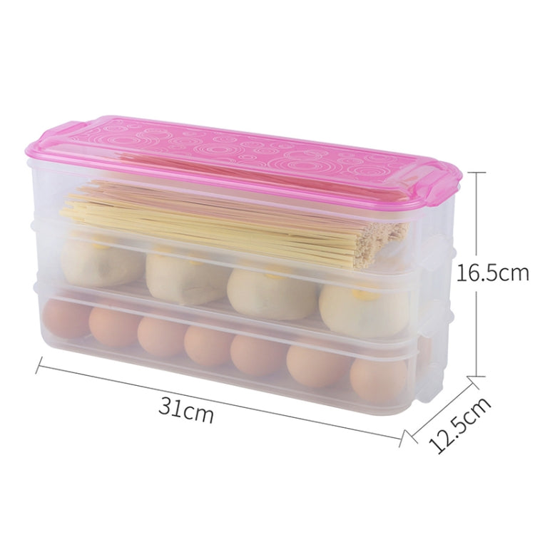 Plastic Multi-layer Food Storage Box Kitchen Refrigerator Preservation Container, Random Color Delivery