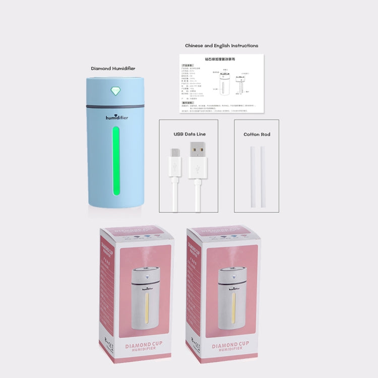 Creative Mini Diamond Portable Mute Desktop Air Humidifier with Color Night Light , Capacity: 250ml, DC 5V
