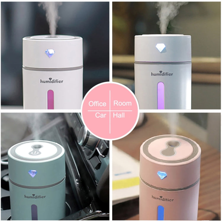 Creative Mini Diamond Portable Mute Desktop Air Humidifier with Color Night Light , Capacity: 250ml, DC 5V
