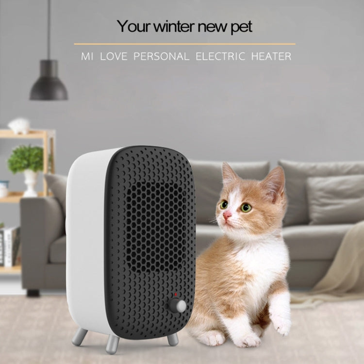 500W Mini Electric Fan Heater Office Personal Desktop Heater Household Electric Warmer (White)