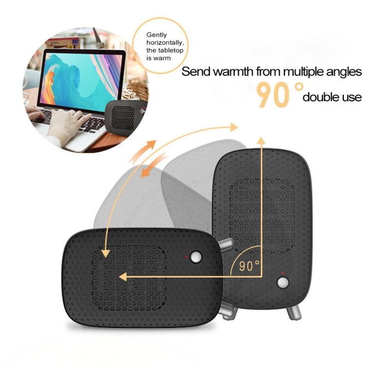 500W Mini Electric Fan Heater Office Personal Desktop Heater Household Electric Warmer (White)