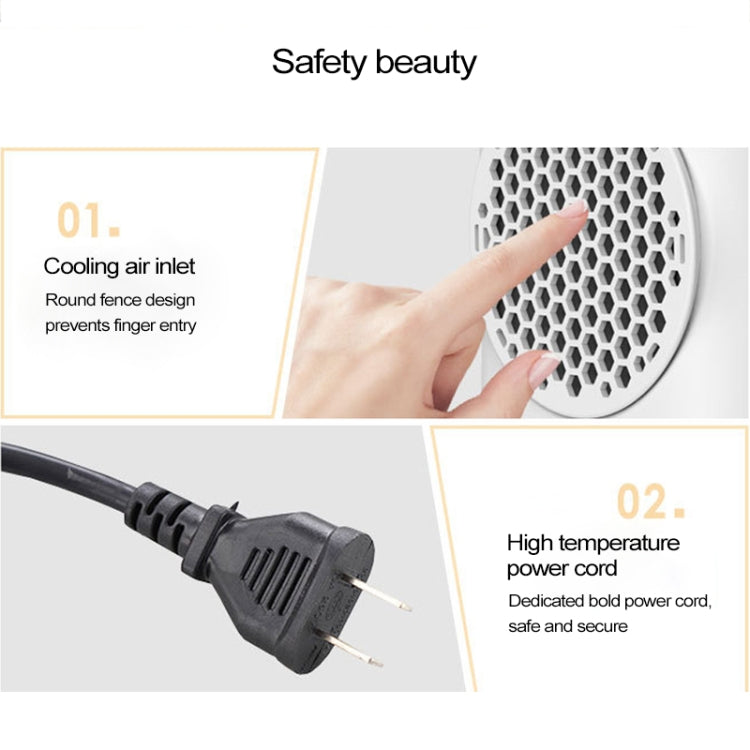 500W Mini Electric Fan Heater Office Personal Desktop Heater Household Electric Warmer (White)