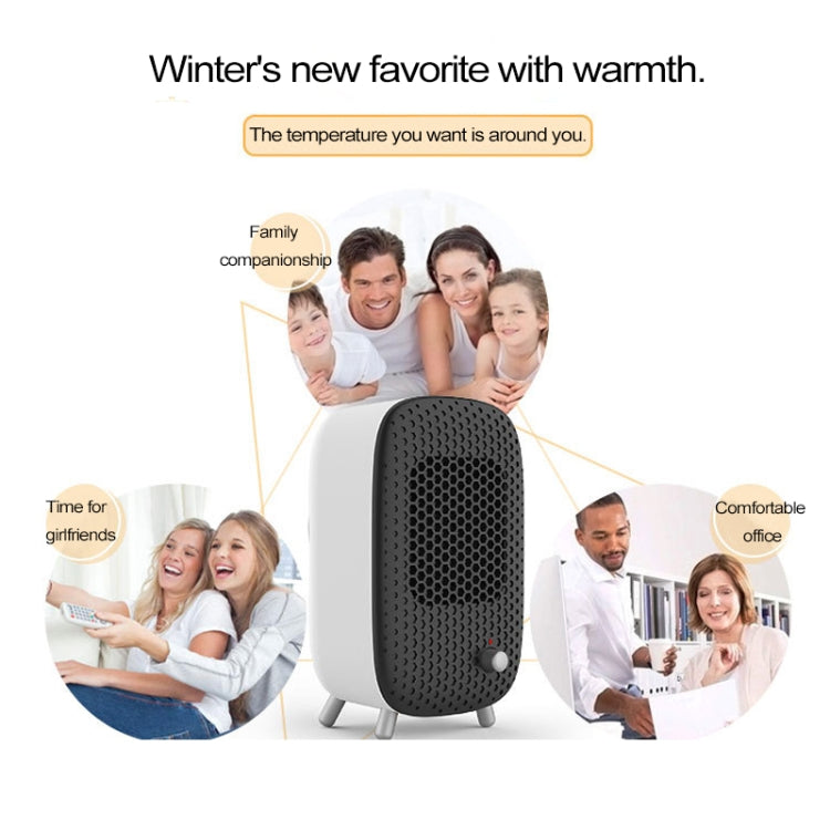 500W Mini Electric Fan Heater Office Personal Desktop Heater Household Electric Warmer (White)