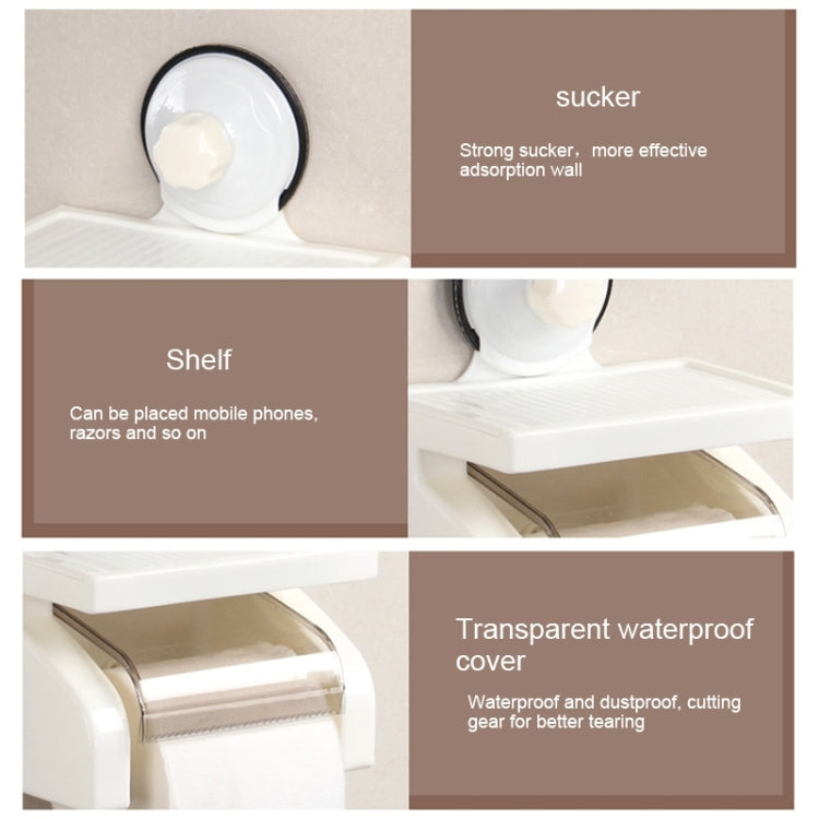 Toilet Bathroom Tissue Boxes Napkin Wall Super Strong Sucker Sucking Disc Tissue Case Tissue Storage Racks,Suitable for 95*100mm Roll of Paper