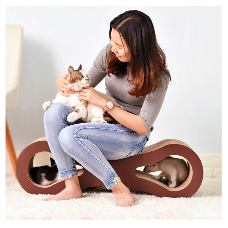 8-shaped Corrugated Paper Cat Scratch Board Claw Toy, Size: 56x21.5cm