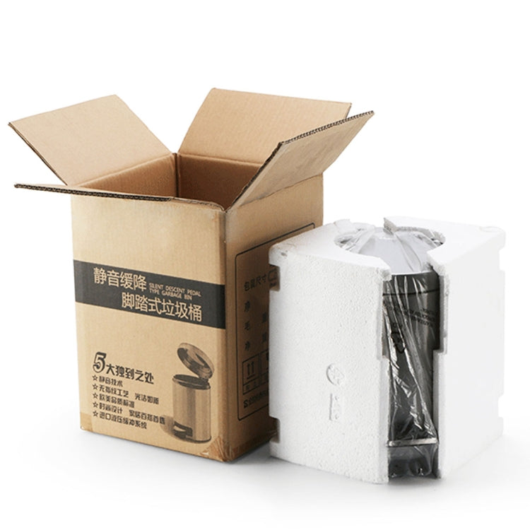 Fashion Round Stainless Steel Household Hotel Office Covered Pedal Trash Bin, Size: 12L