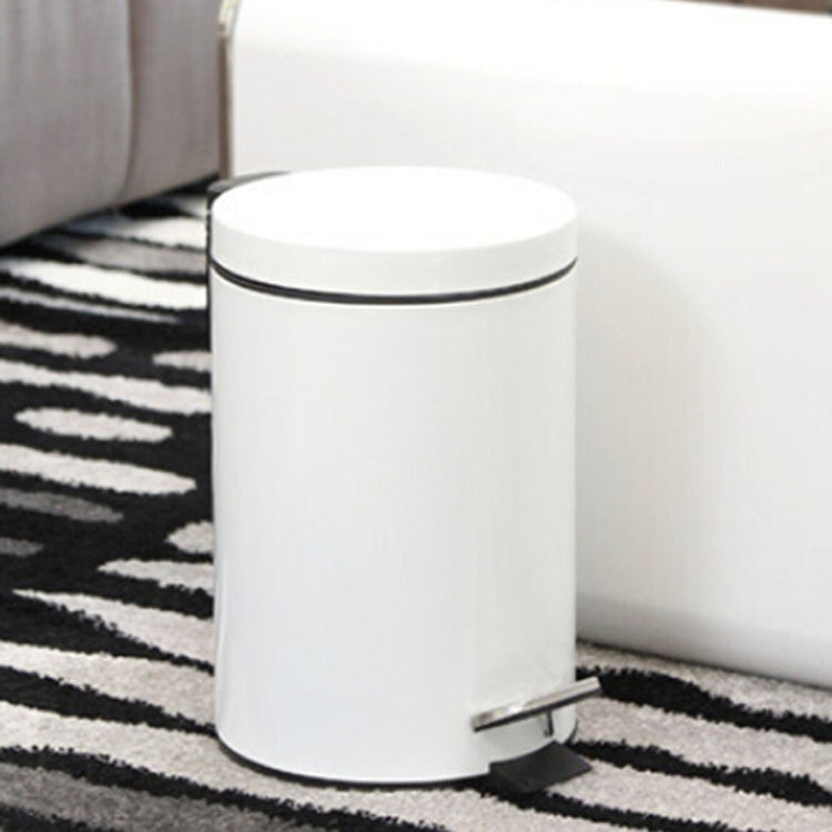 Fashion Round Stainless Steel Household Hotel Office Covered Pedal Trash Bin, Size: 12L
