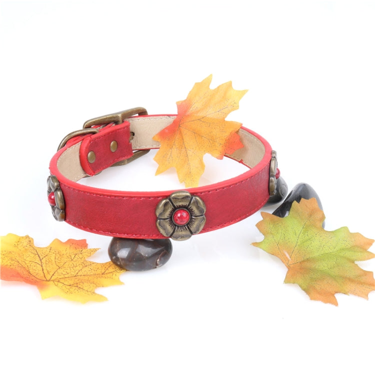 Rhinestone Crystal Leather Dog Collar for Medium Large Dog Pet Products, Size: 2.5 * 50cm