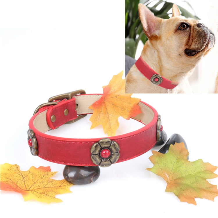 Rhinestone Crystal Leather Dog Collar for Medium Large Dog Pet Products, Size: 2.5 * 50cm