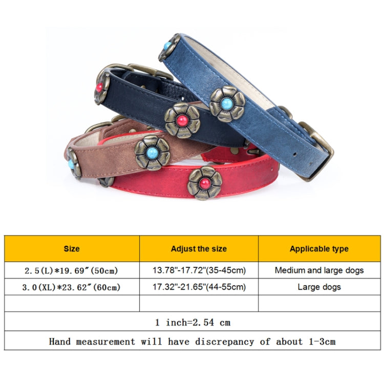 Rhinestone Crystal Leather Dog Collar for Medium Large Dog Pet Products, Size: 3.0 * 60cm