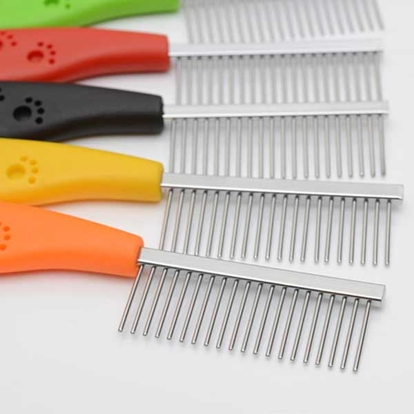 10 PCS Stainless Steel Pet Anti-slip Handle Grooming Comb