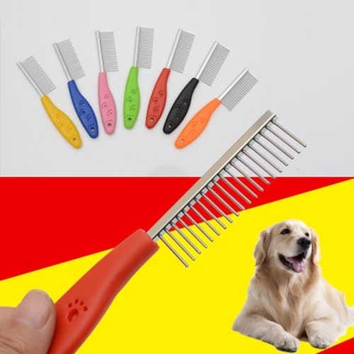 10 PCS Stainless Steel Pet Anti-slip Handle Grooming Comb
