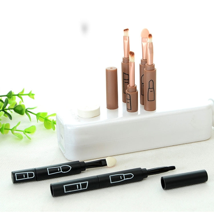 5564 4 in 1 Eyeshadow Eyebrow Brush Lip Brush Sponge Brush Pencil Portable Multifunction Makeup Brush Set
