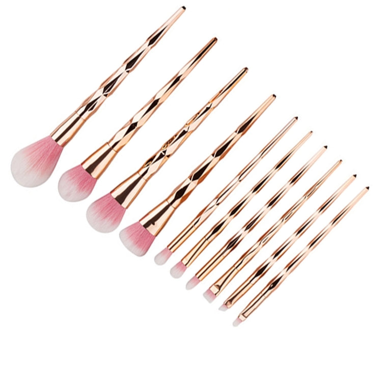 10 in 1 Diamond Style Handle Makeup Brush Cosmetic Foundation Cream Powder Blush Makeup Tool Set