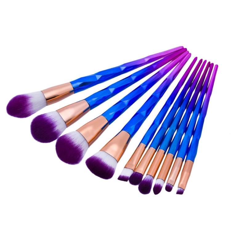 10 in 1 Diamond Style Handle Makeup Brush Cosmetic Foundation Cream Powder Blush Makeup Tool Set