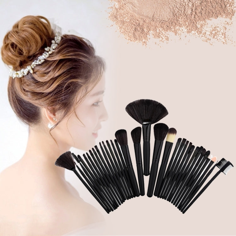 32 in 1 Wood Handle Makeup Brush Cosmetic Foundation Cream Powder Blush Makeup Tool Set