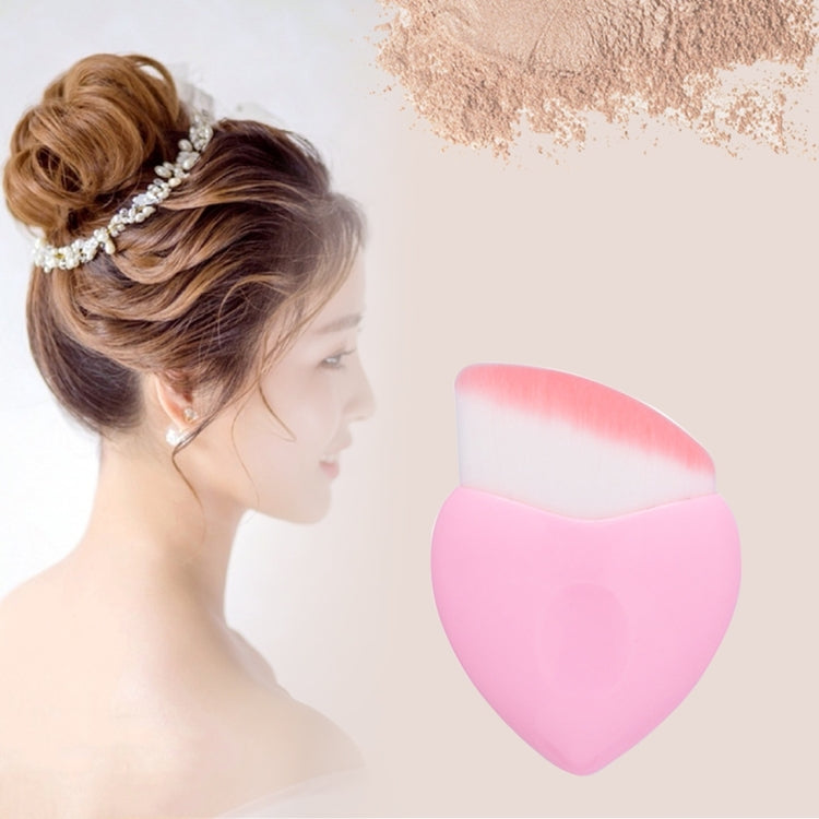 Heart Style Plastic Handle Round Oblique Head Makeup Brush Cosmetic Foundation Cream Powder Blush Makeup Tool