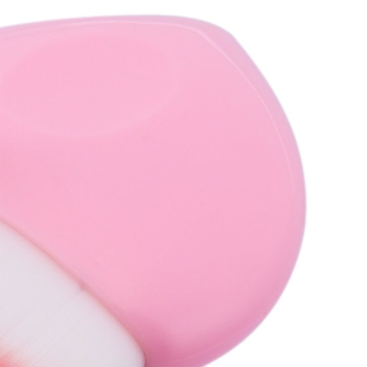 Heart Style Plastic Handle Round Oblique Head Makeup Brush Cosmetic Foundation Cream Powder Blush Makeup Tool