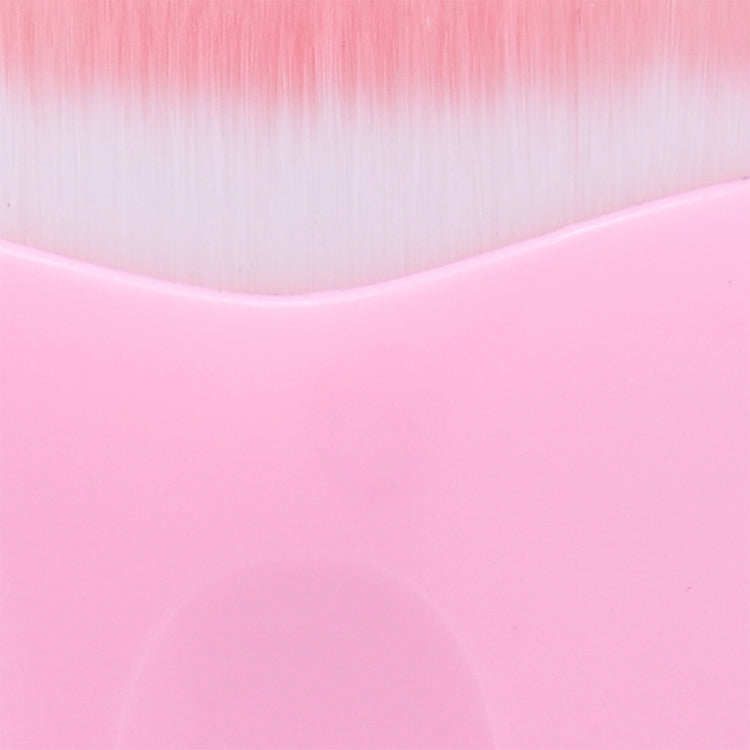 Heart Style Plastic Handle Round Flame Head Makeup Brush Cosmetic Foundation Cream Powder Blush Makeup Tool