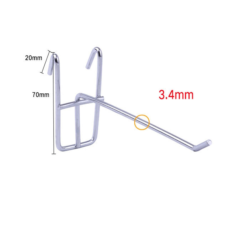 50 PCS 3.5mm Supermarket Iron Grid Shelf Hook, Length: 25cm