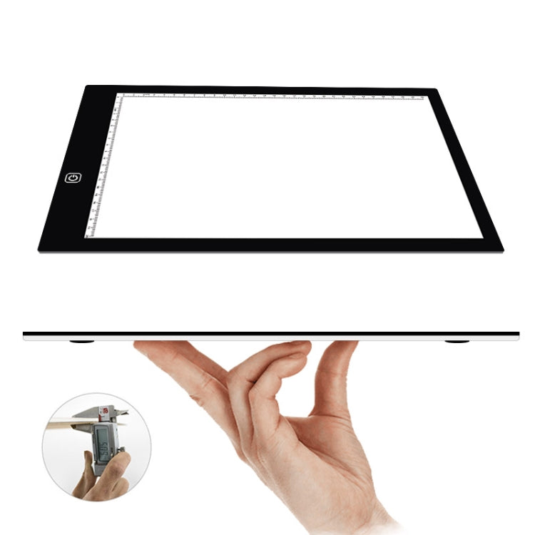 A4 Size 5W 5V LED Three Level of Brightness Dimmable Acrylic Copy Boards for Anime Sketch Drawing Sketchpad, with USB Cable & Plug, Sizeï¼š270x360x5mm