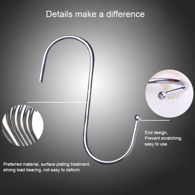 200 PCS 3mm Multi-functional S-shaped Stainless Steel Metal Hook, Length: 7cm
