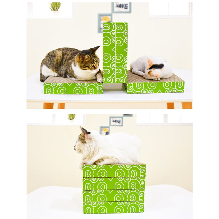 CP-095 4 in 1 Double Sided Folding Cat Scratch Board Corrugated Paper Cat Grinding Claw Toy