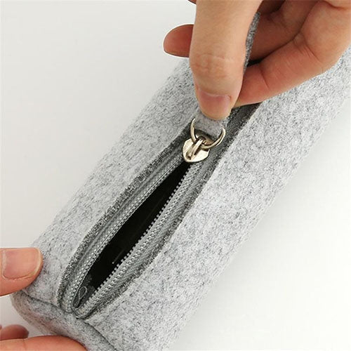 School Stationery Office Supply Pen Pencil Round Felt Case Bag