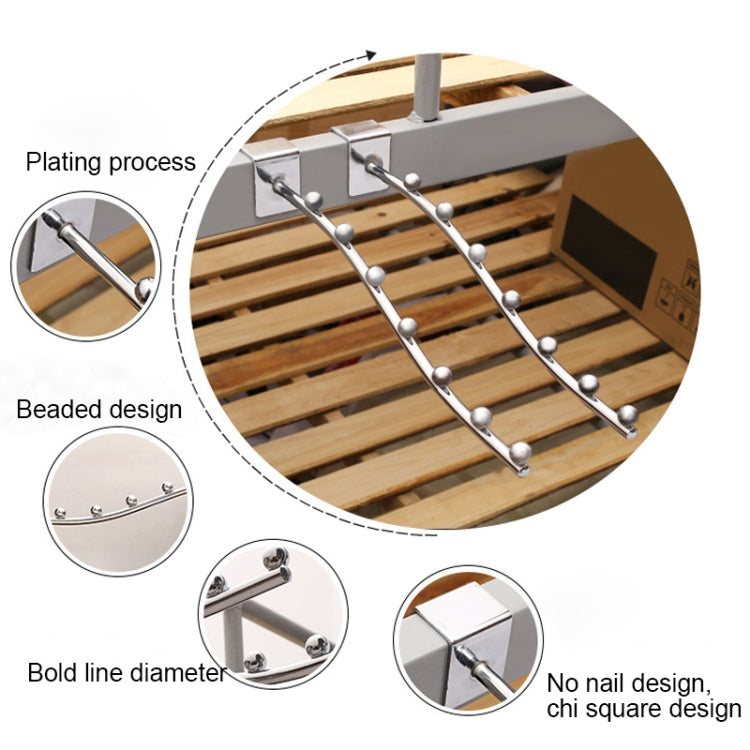 20 PCS Square Pipe Metal Hook with 5 Beads for Supermarket Clothes Shop Dormitory, Length: 25cm