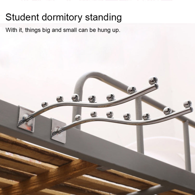20 PCS Square Pipe Metal Hook with 7 Beads for Supermarket Clothes Shop Dormitory, Length: 30cm