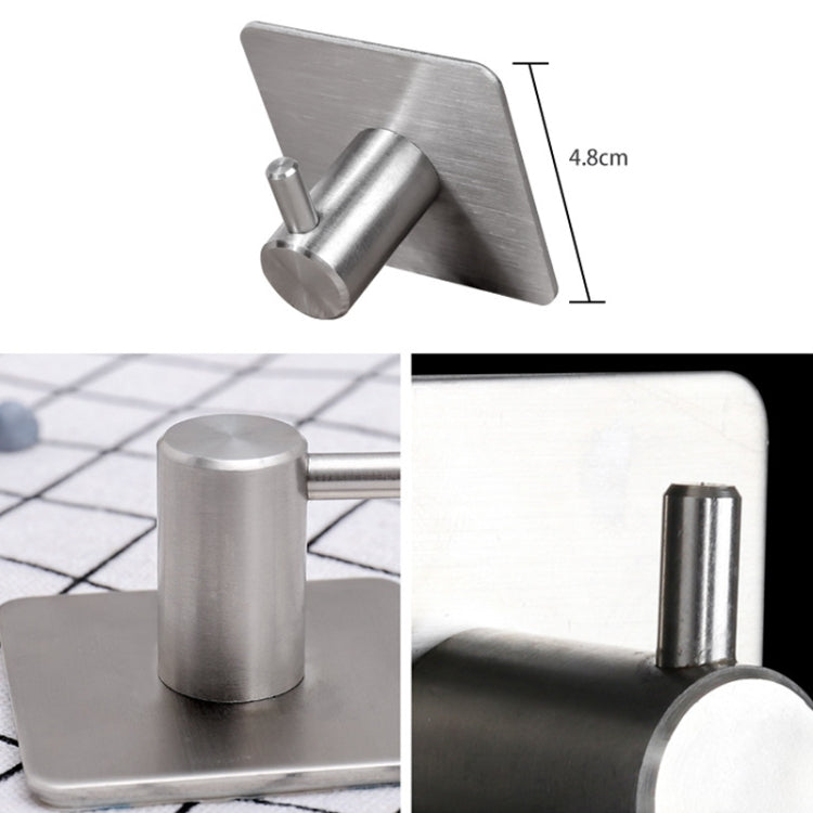 12 PCS Brushed Stainless Steel Multi-functional Nail-free Traceless Square Hook for Bathroom Kitchen