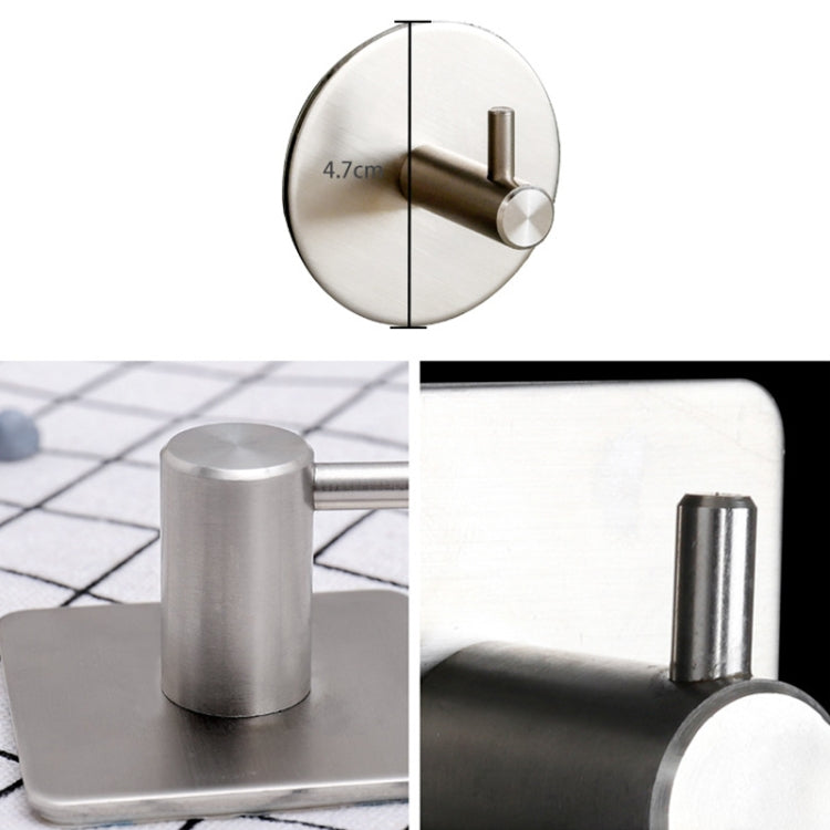 12 PCS Brushed Stainless Steel Multi-functional Nail-free Traceless Round Hook for Bathroom Kitchen