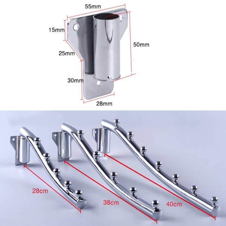 10 PCS Movable Metal Hanger Rotating Hook with 7 Beads for Hotel Bathroom Supermarket, Length: 40cm