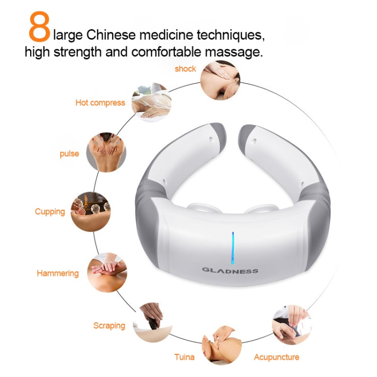 ST-305 Intelligent Mini Charging Cervical Back Neck Shoulder Body Massager, Support Timing&Wireless Remote Control (White)