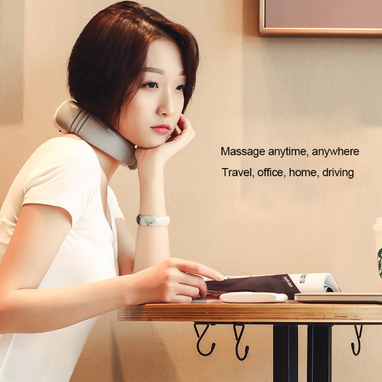 ST-305 Intelligent Mini Charging Cervical Back Neck Shoulder Body Massager, Support Timing&Wireless Remote Control (White)