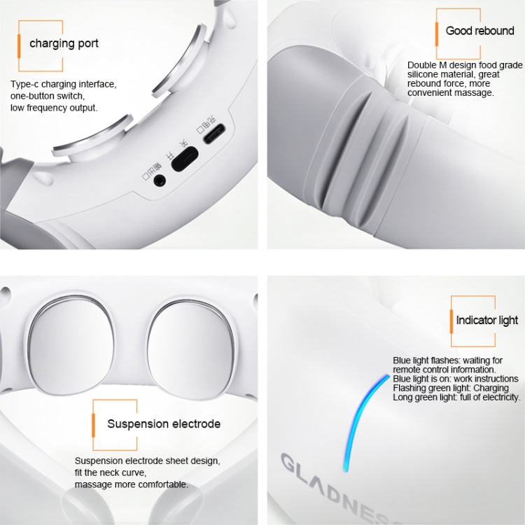 ST-305 Intelligent Mini Charging Cervical Back Neck Shoulder Body Massager, Support Timing&Wireless Remote Control (White)