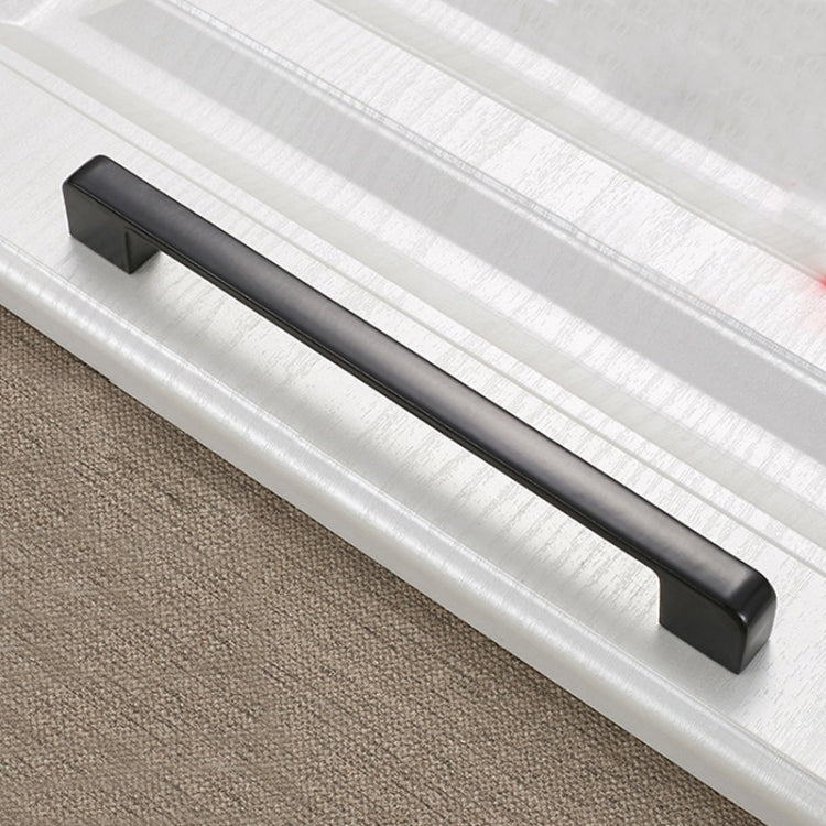 10 PCS 6613C-192 Simple Cabinet Door Handle Drawer Wardrobe Zinc Alloy Handle (Black)