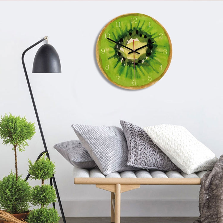 Kiwi Fruit Pattern Home Office Bedroom Decoration Acrylic Mute Wall Clock, Size : 28cm