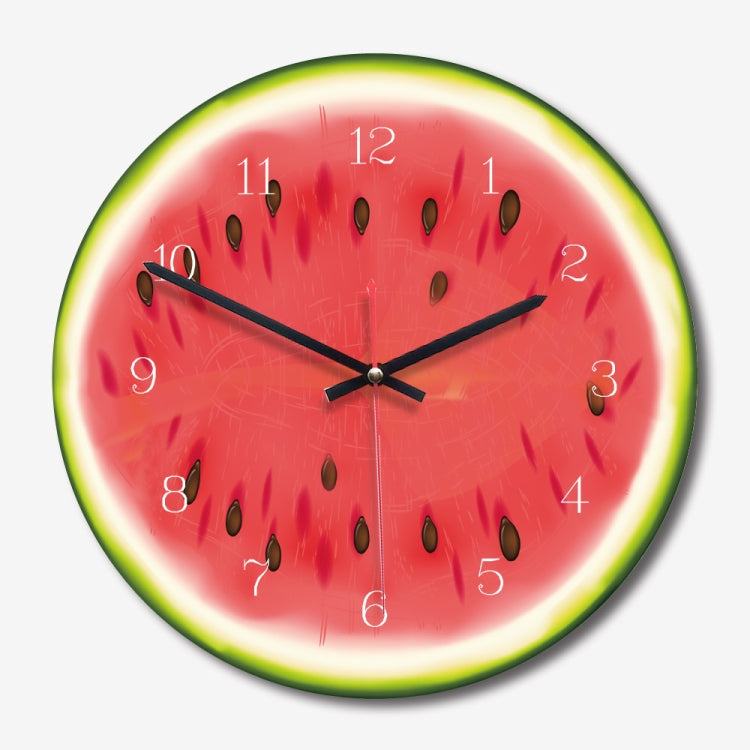 Fruit Watermelon Pattern Home Office Bedroom Decoration Acrylic Mute Wall Clock, Size : 28cm
