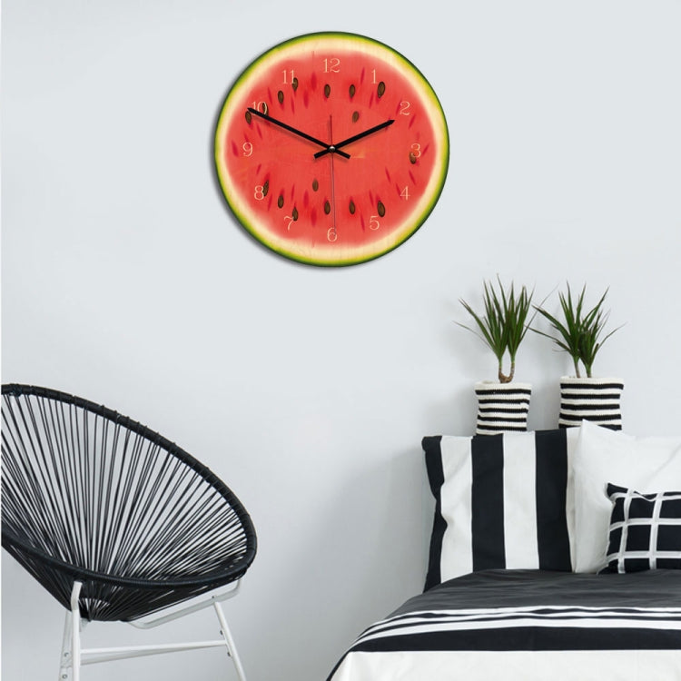 Fruit Watermelon Pattern Home Office Bedroom Decoration Acrylic Mute Wall Clock, Size : 28cm