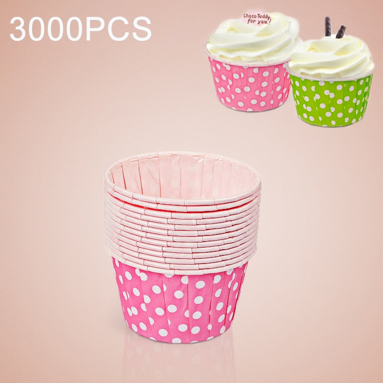 3000 PCS Dot Pattern Round Lamination Cake Cup Muffin Cases Chocolate Cupcake Liner Baking Cup, Size: 5.8 x 4.4  x 3.5cm