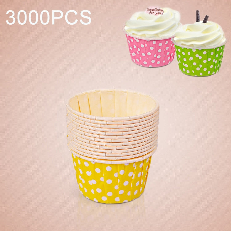 3000 PCS Dot Pattern Round Lamination Cake Cup Muffin Cases Chocolate Cupcake Liner Baking Cup, Size: 5 x 3.8  x 3cm