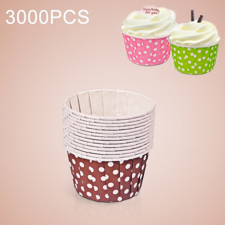 3000 PCS Dot Pattern Round Lamination Cake Cup Muffin Cases Chocolate Cupcake Liner Baking Cup, Size: 5 x 3.8  x 3cm