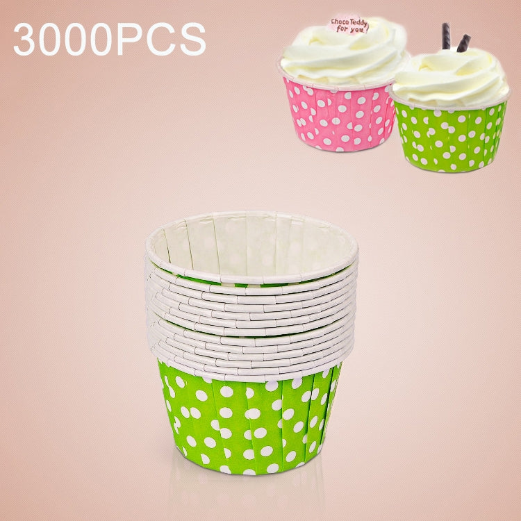3000 PCS Dot Pattern Round Lamination Cake Cup Muffin Cases Chocolate Cupcake Liner Baking Cup, Size: 6.8 x 5 x 3.9cm