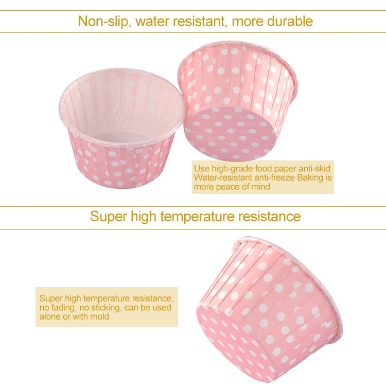 3000 PCS Dot Pattern Round Lamination Cake Cup Muffin Cases Chocolate Cupcake Liner Baking Cup, Size: 6.8 x 5 x 3.9cm