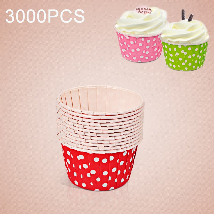 3000 PCS Dot Pattern Round Lamination Cake Cup Muffin Cases Chocolate Cupcake Liner Baking Cup, Size: 6.8 x 5 x 3.9cm