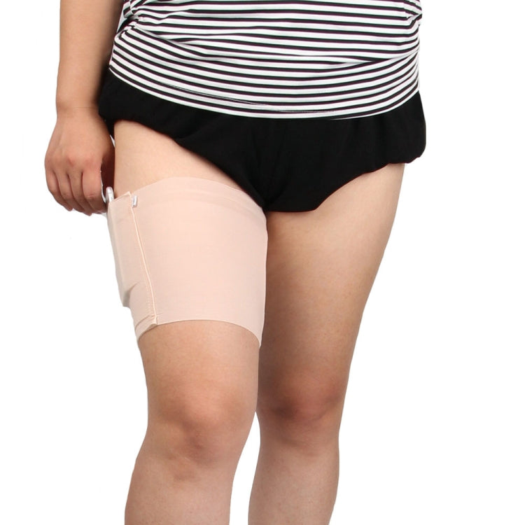 Women Solid Color Silicone Antiskid Non-slip Thigh Sock Anti Chafing Elastic Bands with Card Mobile Phone Bag, Size: 60-68cm