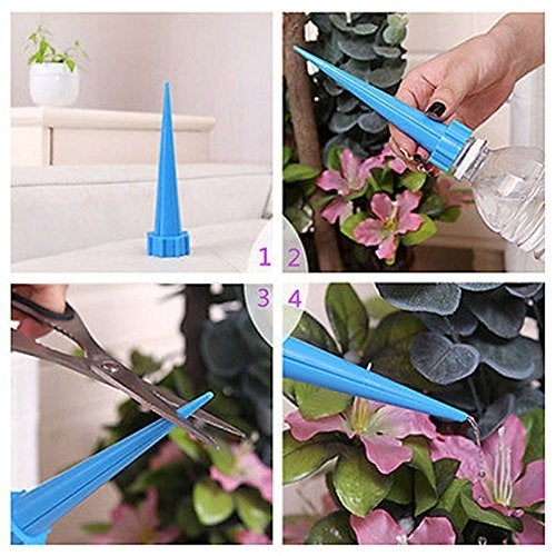 4 PCS Cone Watering Spike Automatic Watering Irrigation Spike Garden Plant Flower Drip Sprinkler, Random Color Delivery